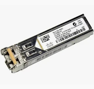 Refurbished Cisco GLC-SX-MMD 1000BASE-SX SFP transceiver module front view with LC duplex connector